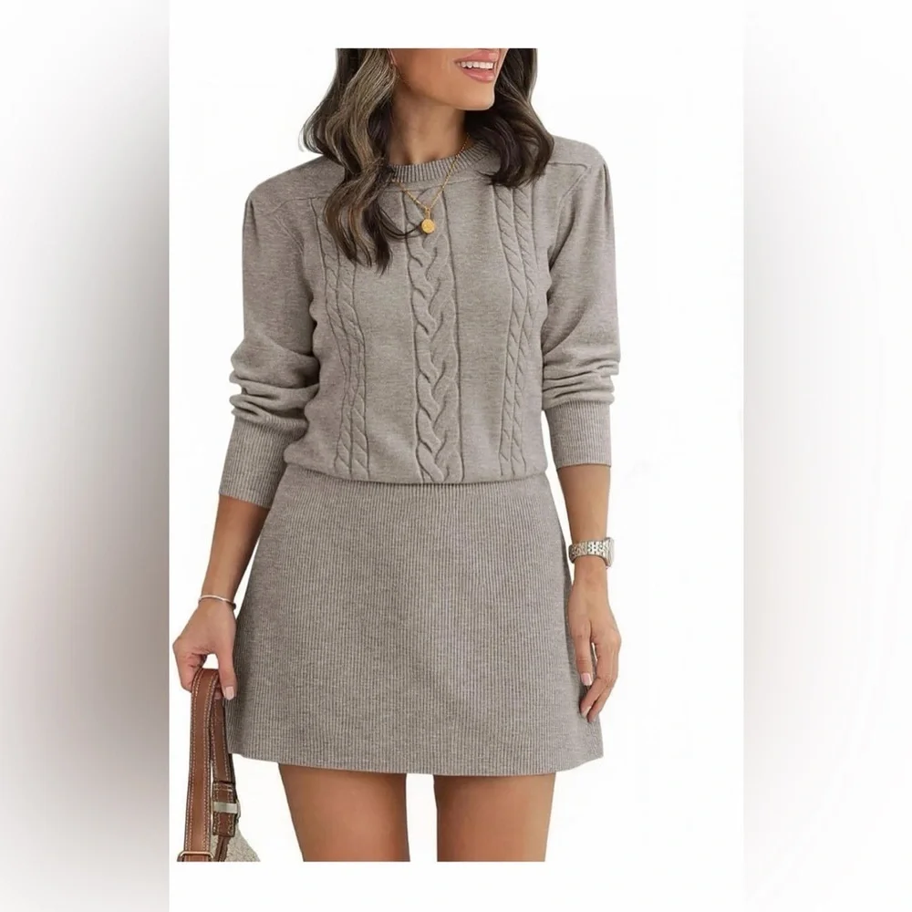 🆕Cable Knit Sweater Dress - Picture 1 of 2